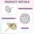 thumbnail image 3 of 50Pack Rhinestone Push Pins, 12mmx13mm Decorative Thumb Tacks, Multicolor/Gold, 3 of 7