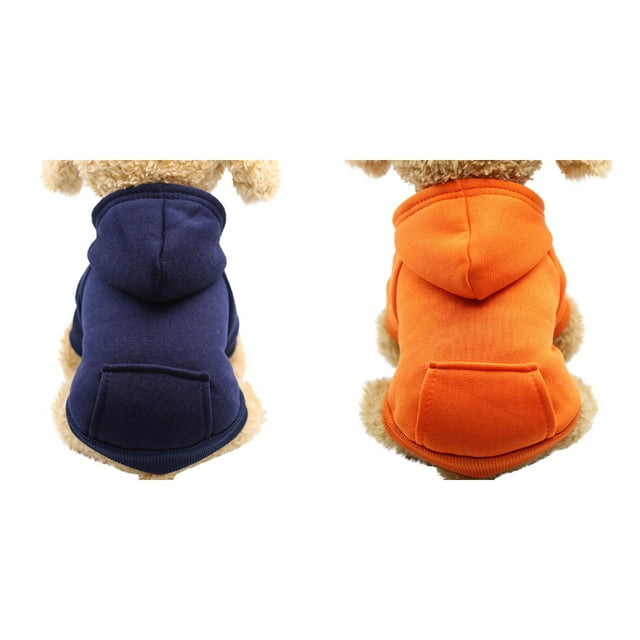 (2-Pack) Rinsvye Polyester Hoodied Sweatshirts with Small Dog Clothes for Pocket Dog Clothes Pet Dog Clothing Dog Fleece Dog Clothes Puppy Leash for Small Dogs