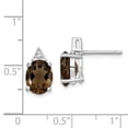 thumbnail image 2 of FB Jewels Sterling Silver Rhodium Plated Smoky Quartz Diamond Post Earrings, 2 of 2