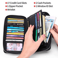 thumbnail image 6 of Sendefn Women Leather Wallets RFID Blocking Zip Around Credit Card Holder Phone Clutch, 6 of 7