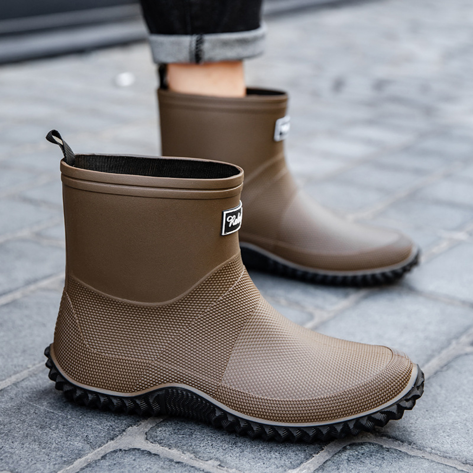 Chenyee Rain Boots for Women Men Lightweight Water-proof Water Shoes Mid Calf Non Slip Garden Boots