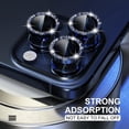 thumbnail image 2 of Dteck Compatible for iPhone 15 Pro Max Camera Lens Protector,Bling Glitter 9H Tempered Glass Camera Cover Screen Protector Metal Ring HD Clear Case Friendly,Blue, 2 of 5