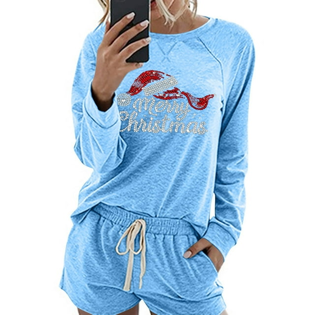 Women's Christmas Long-Sleeved Short Casual Home Set