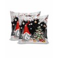 thumbnail image 2 of Christmas Decorative Throw Pillow Covers 20x20 Inch Set of 2 Red Gnome Pillow Cases for Couch, Black Christmas Balls Tree Cushion Case for Living Room Bedroom Bed Car Chair, 2 of 8