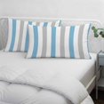 thumbnail image 5 of Blue Grey Stripe Pillow Covers 20x26 Inch Standard Size, Modern Farmhouse Vertical Striped Decorative Pillowcase with Zipper, Microfiber Breathable Pillowcases for Sofa Bed Living Room, 5 of 9