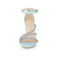 thumbnail image 6 of BLISSFUL STEP Women's Open Toe Rhines Strappy Ankle Strap Stiletto Heels Sandals Light Blue 10, 6 of 8