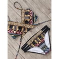 thumbnail image 3 of Bikini azteca de estilo vendaje para mujer, traje de baño Sexy con tiras, ropa de baño, ropa de playa, Bikini brasileño 2022, 3 of 5