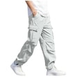 thumbnail image 5 of Besolor Kids Boys Cargo Pants Elastic Waisted Wide Leg Lightweight Breathable Teen Boy Outdoor Hiking Workout Trousers with Multi-pocket(13-14 Years,Gray), 5 of 7
