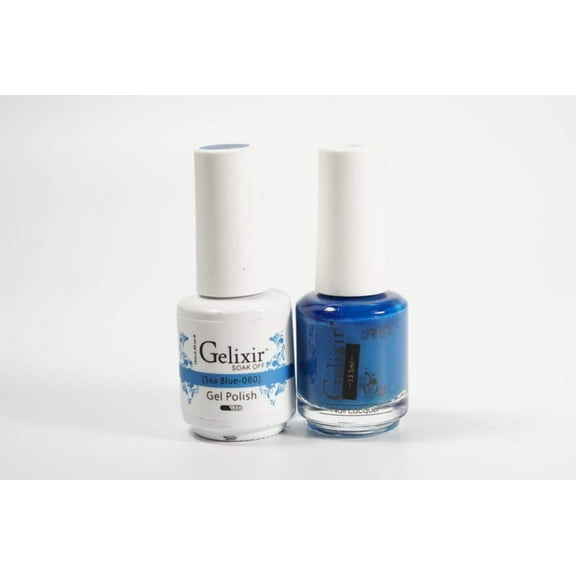 Gelixir Nail Polish Gel  Matching Lacquer Sea Blue 1 PK #080