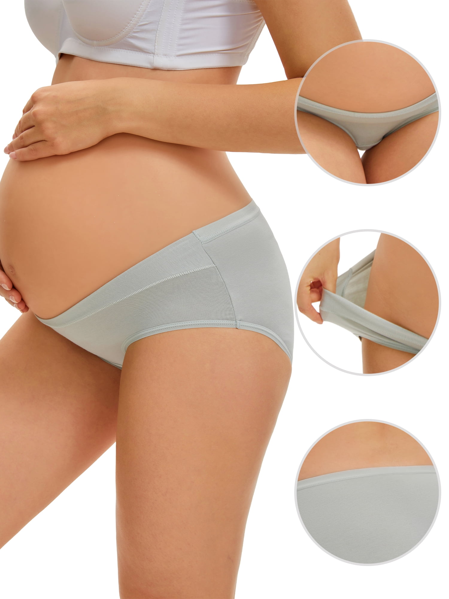 DARING DIVA Women's Maternity Underwear Low Rise Pregnancy Briefs Bump Support XL Green