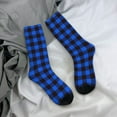 thumbnail image 5 of Cauagu Buffalo Plaid Blue Black Print Crew Socks for Women and Men,Adult Athletic Running Socks 1-Pair Sports Socks Work Gear Socks with Moisture Wicking, 5 of 6