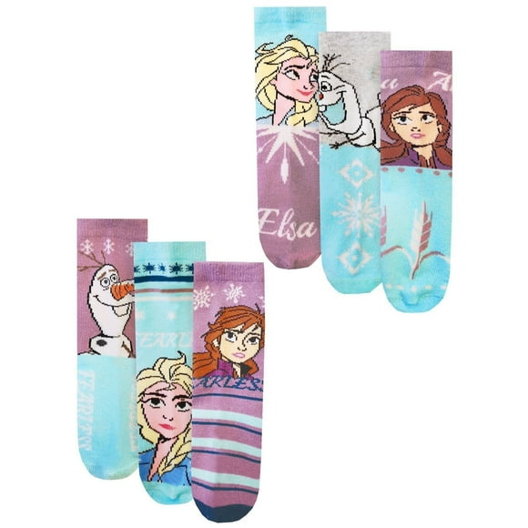Frozen Girls Character Socks (Pack of 6)