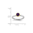 thumbnail image 3 of 2/5 Carat Amethyst Solitaire Ring (Ctw) in Sterling Silver with Gold Plating for Women, 3 of 5