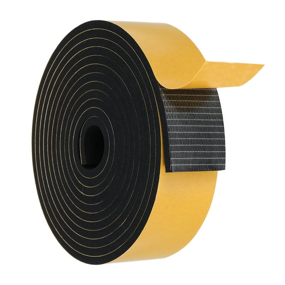 Weather Door Seal Strip Tape for Window 2 Inch x 1/4 Inch x 13 Feet, Black