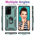 thumbnail image 2 of Samsung Galaxy S21 Ultra 5G Case, Dteck Hybrid Rugged Shockproof Case with 360 Degree Rotation Ring Holder Finger Kickstand for Samsung Galaxy S21 Ultra, Green, 2 of 5