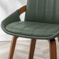 thumbnail image 2 of FOWEOAIU Modern Dining Chairs,Leather Upholstered Walnut Wood Kitchen Dining , Green (Set of 2) ﻿, 2 of 13