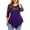 Purple, variant on Patlollav Plus Size Womens Tops Solid Floral Lace O-Neck Asymmetric 3/4 Sleeve Blouse