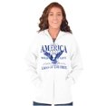 thumbnail image 3 of USA Land of the Free Patriotic Eagle Zip Up Hoodie Men's Women's Brisco Brands M, 3 of 6