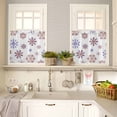thumbnail image 4 of Christmas Snowflakes Kitchen Curtains and Valances Set, Xmas Purple Brown White Background Rod Pocket Window Valance 18 Inch Window Curtain Panels for Living Room Bedroom Laundry, 27.5x36in, 3 Pieces, 4 of 7