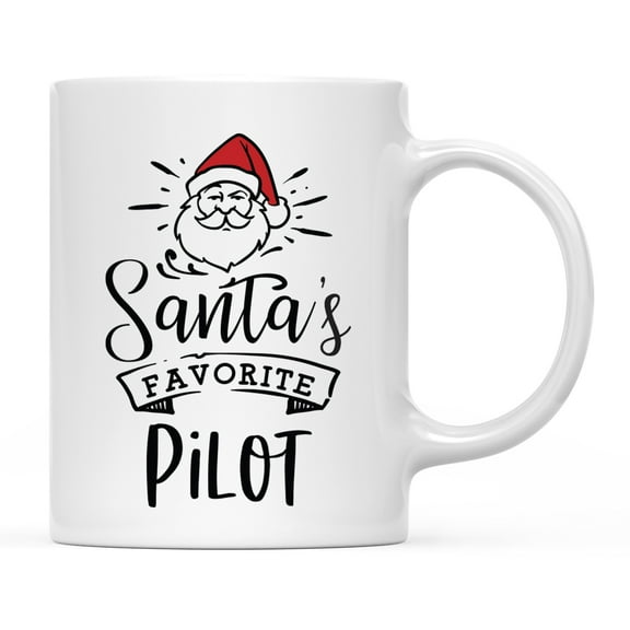 Koyal Wholesale Santa Claus Ceramic Coffee Mug, Santa's Favorite Pilot
