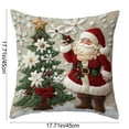 thumbnail image 3 of Christmas Hooked Pillow Cover, Elk Rabbit Pillowcase, Handmade Bunny Embroidered Cushion, Sofa Couch Bedroom Cushion Cover, with Poinsettia, 3 of 7