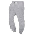 thumbnail image 1 of Pantalones largos para hombre, con cordón ajustable, de punto, lisos, con cordones, pijamas de poliéster., 1 of 5