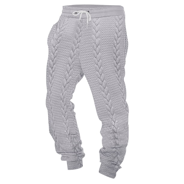 Pantalones largos para hombre, con cordón ajustable, de punto, lisos, con cordones, pijamas de poliéster.
