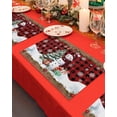 thumbnail image 4 of Christmas Placemats Set of 6 Xmas Snowman Pine Tree Snowflakes Plaid Wood Grain Heat Insulation Washable Place Mats, Rustic Non-Slip Table Mats for Dining Table Party Kitchen Decor,13x19 Inch, 4 of 4