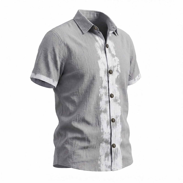 T Shirts for Man, Men's Tie Dye Short Sleeve Button Down Shirt