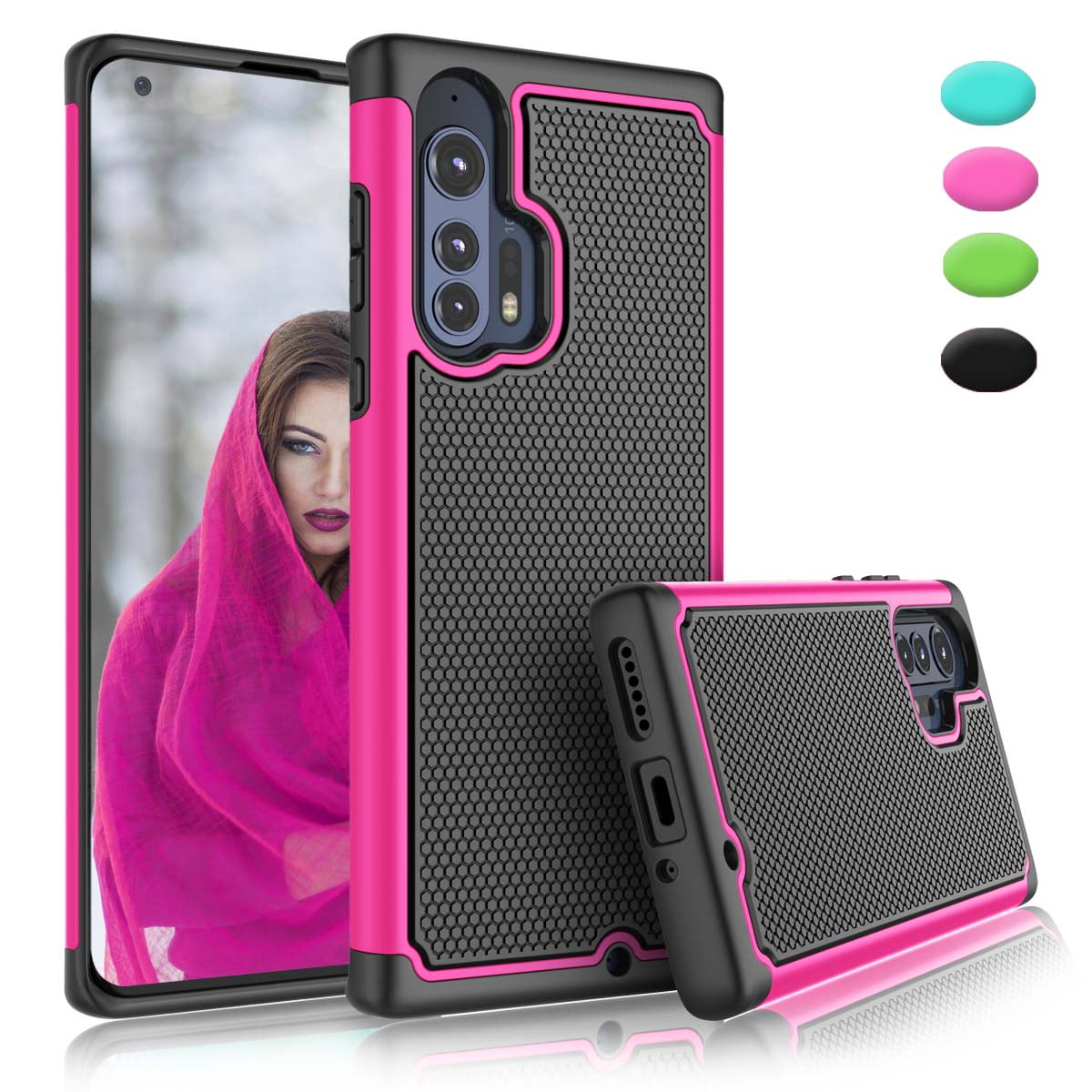 E-Began Case for Motorola Moto Edge Plus//Moto Edge+ Full-Body Protection Rugged Bumper Shockproof Protective Impact Resist Durable Phone Case Black 2020 Release