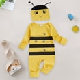 thumbnail image 2 of mgoYE New to the Hive Newborn Outfit Bee Long Sleeve Romper Jumpsuit Coming Home Newborn Girl Outfits Clothes Fall Winter(Yellow,0-3 Months), 2 of 8