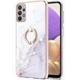 thumbnail image 2 of Marble Pattern Case for Samsung Galaxy A33 5G (Not 4G), Built-in 360 Rotatable with Ring Holder Kickstand Slim Shockproof Bumper Phone Case Cover for Samsung Galaxy A33 5G DLS Pearl White, 2 of 12