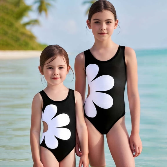 One Piece Swimsuit for Girls 14-16 Classic Color Block Breathable Upf 50 Sun Protection Adjustable Straps Padded High Waisted Girls Swimwear 9-16y