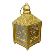 Led Ramadan Mubarak Lantern, Retro Arabian Night Light, Eid Hollow Metal Art Hanging Lantern Desktop Decor, Muslims Islamic Lamp Decoration