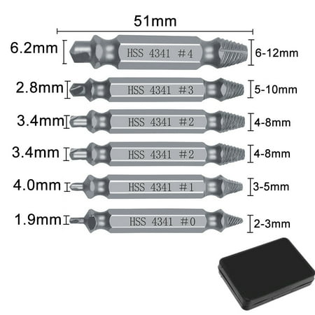 

4/5/6 PCS Damaged Screw Extractor Drill Bit Set Stripped Easily Take Out Broken Screw Bolt Remover Extractor Demolition Tools