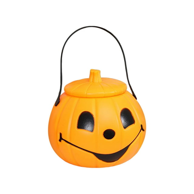 Cesta de regalo con forma de cubo de calabaza, decoración de tarro, accesorios, cesta de dulces, contenedor portátil con Estilo B