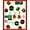 Multicolor Red Black Yellow Teal, Pattern 2, variant on Design&I 8'x10' Washable Area Rug Extra Large Skid-Resistant Low Profile Record Vintage Music Vinyl Disc Guitar Musical Notes Cd Shape for Living Room, Family