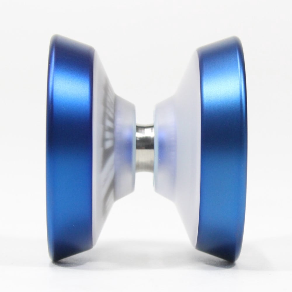 iYoYo INTENSiTY Yo-Yo - Bi-Material - PC with Stainless Steel Rings YoYo (Clear with Blue Rings)