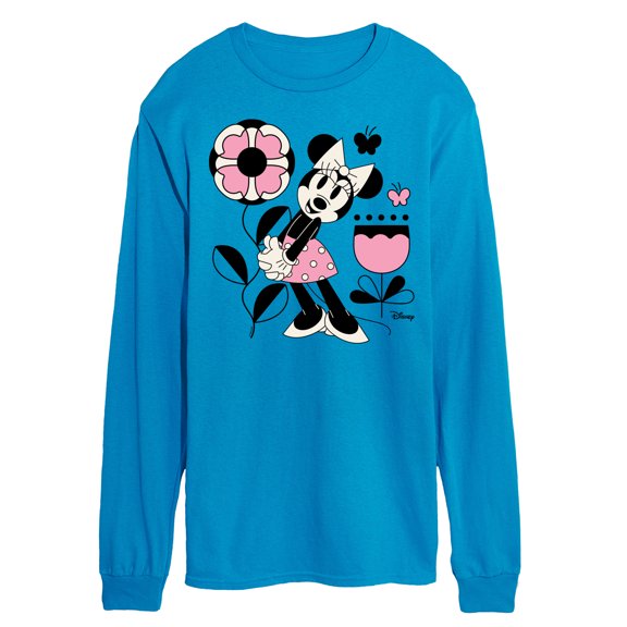 Disney - Minnie Mouse with Flowers & Butterflies - Men's Long Sleeve T-Shirt