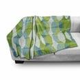 thumbnail image 3 of Grunge Soft Flannel Fleece Throw Blanket, Geometric Oval Shapes Elliptic Vertical Curves Nature Theme Pattern, Cozy Plush for Indoor and Outdoor Use, 60" x 80", Apple Green Turquoise, by Ambesonne, 3 of 6