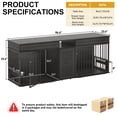 thumbnail image 2 of ChVans 86.6" Dog Crate Furniture TV Stand for Large Breed Dogs, Wooden Kennel with Dual rooms, Dog Bowl, 2 Drawers & Cabinet for Medium-Large Dogs, 2 of 8