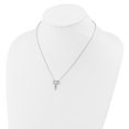 thumbnail image 3 of Cheryl M Sterling Silver Rhodium-plated Polished CZ Butterflies Heart with 2 Inch Extension Necklace 18 Inches, 3 of 5