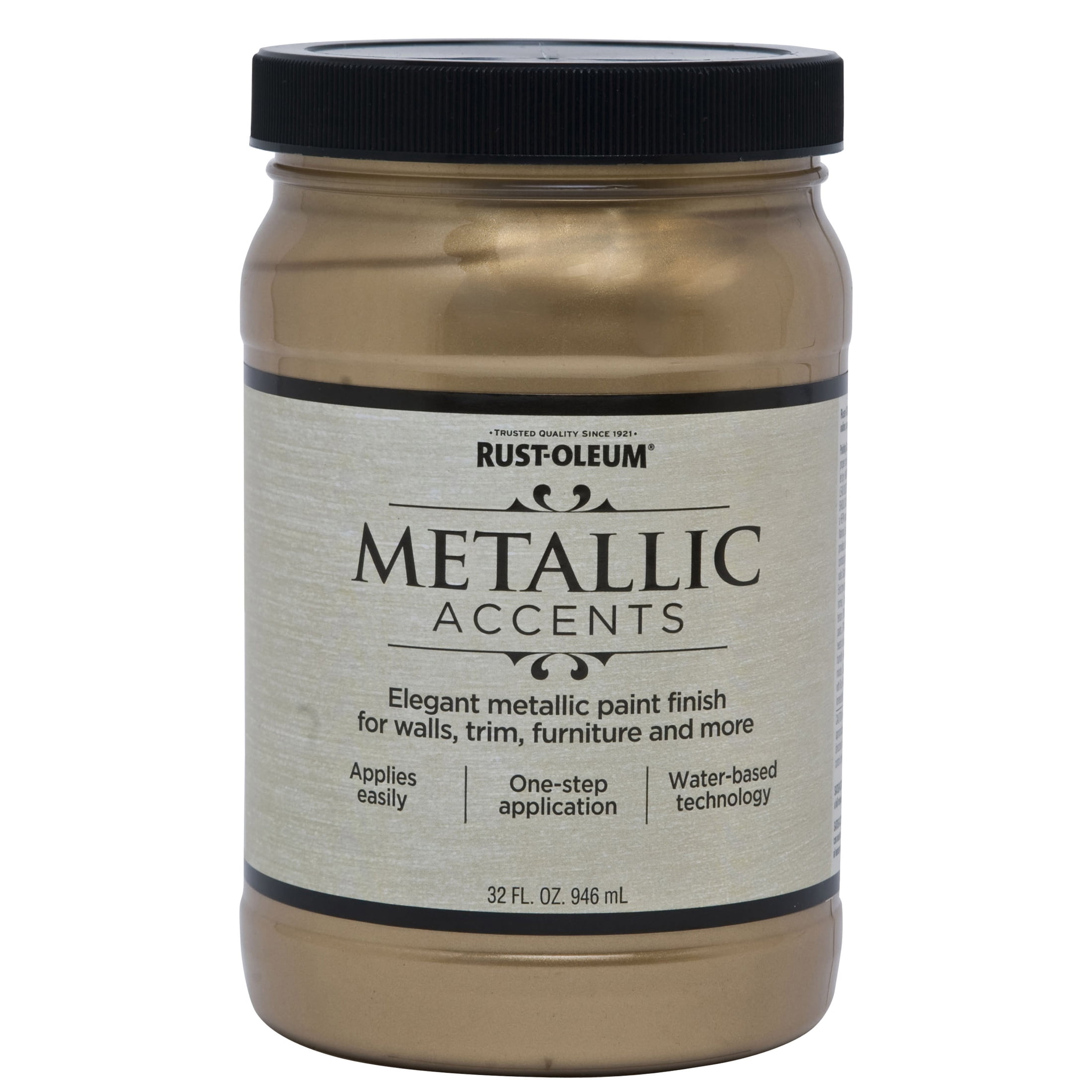 2 Pack, Soft Gold, Rust-Oleum Metallic Accents Paint- 253537, Quart