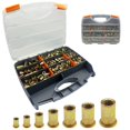 thumbnail image 1 of 860pcs Rivet Nut Kit, SAE UNC Rivet Nuts Assortment Carbon Steel Flat Head Rivnut Threaded Insert Nut Including 6#-32, 8#-32, 10#, 1 of 6