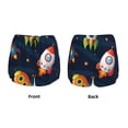 thumbnail image 3 of Balery Spaceships and Stars Pantalones cortos deportivos para mujer con forro y dos bolsillos, elásticos, para entrenamiento, gimnasio, yoga-Small, 3 of 7