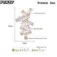 thumbnail image 6 of PYNZY Women's Wedding Earrings for Cubic Zirconia Dangle Earrings for Bridal Plated Rose Gold, 6 of 6