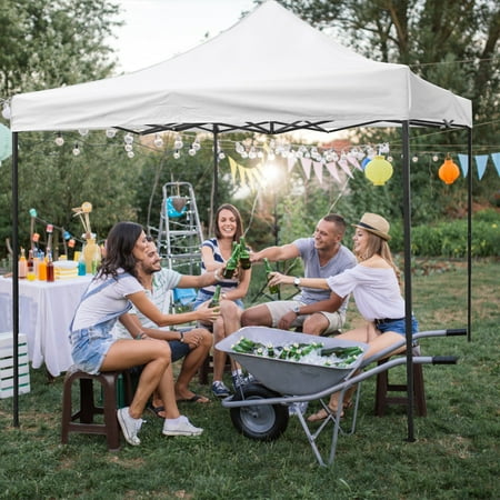 Pop Up Canopy 10x10 Pop Up Canopy Tent Party Tent Ez Up Canopy Sun Shade Wedding Instant Folding Protable Better Air Circulation Outdoor Gazebo with Backpack Bag