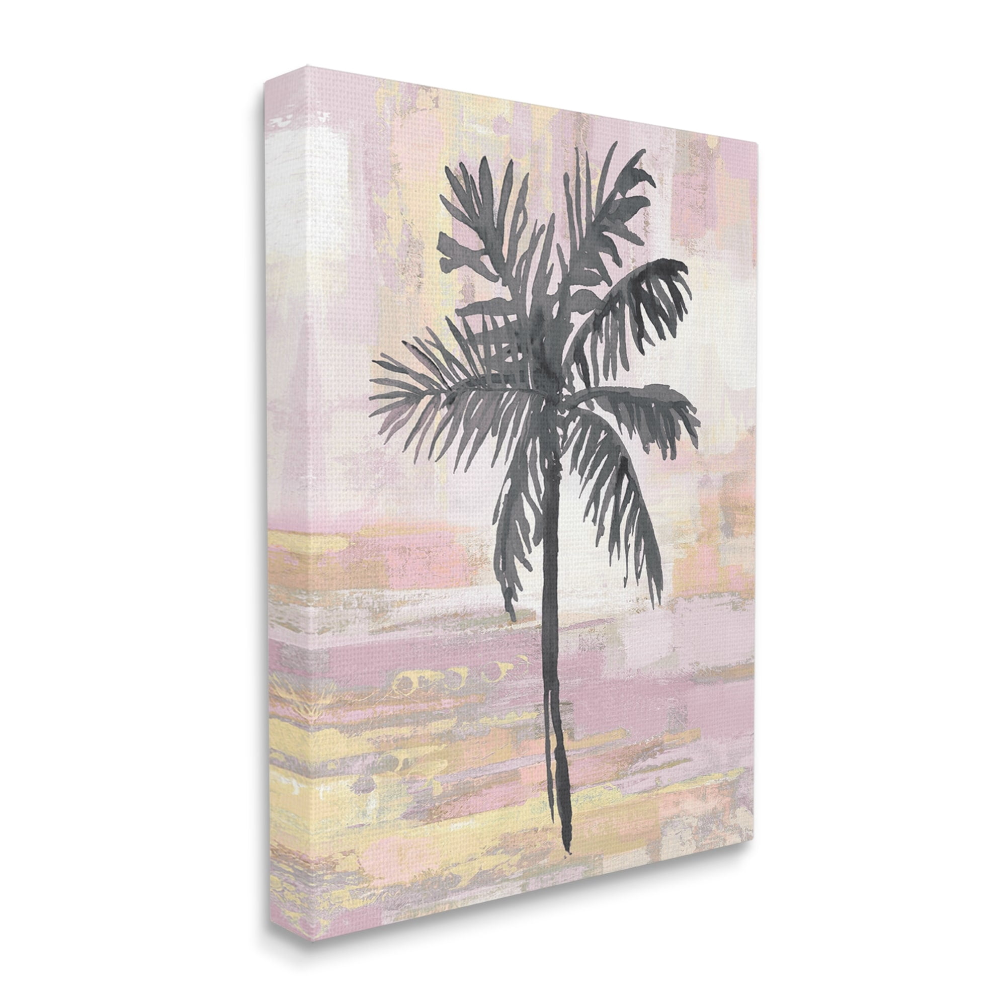 Stupell Industries Pastel Pink Palm Tree Tropical Abstract Design Canvas Wall Art, 30 x 40, Design by Kristen Dew