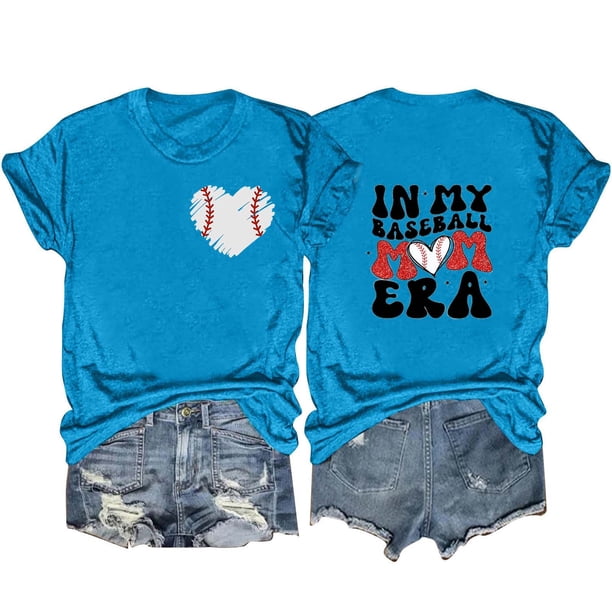 Camisetas de Manga Corta para las Mujeres Carta Impresa Doble Cara Suelta Tee, Casual Vintage Verano Top Mujeres