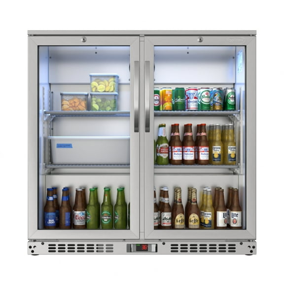 KoolMore 35 in. Two-Door Back Bar Refrigerator – 7.4 Cu. ft.